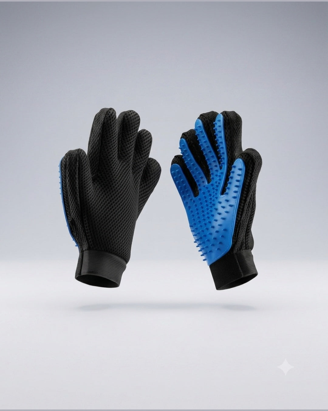 PawGroom Furniture Mitt close-up — removing pet hair from sofa