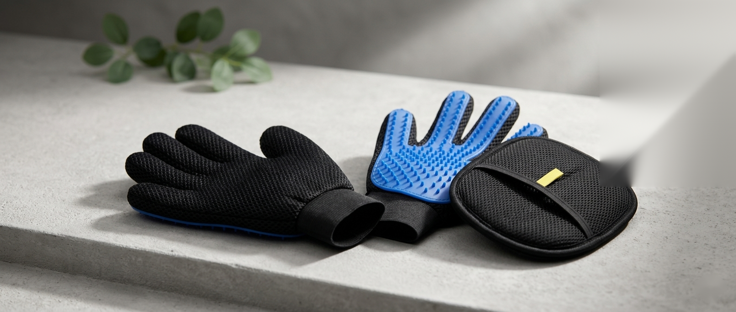 PawGroom Ultimate Kit — grooming glove and furniture remover together