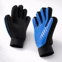 PawGroom grooming glove pair — mesh back and silicone palm side