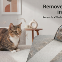 Remove pet hair in seconds — PawGroom reusable washable furniture mitt